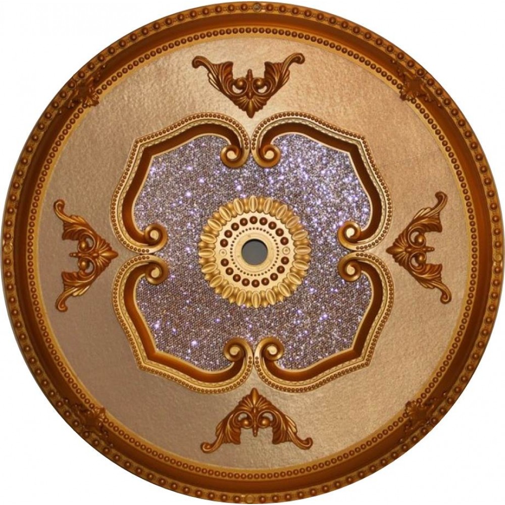 80 Cm Yuvarlak Osmanli Saray Tavan S-480 Avize Gobegi Altin Varak Kaplamali 3D